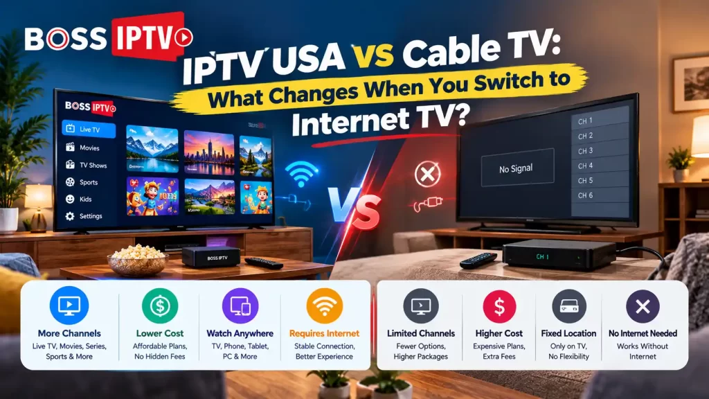 IPTV USA vs Cable TV What Changes When You Switch to Internet TV